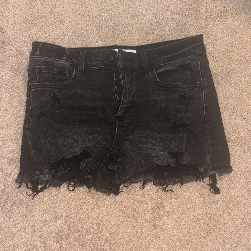 Flying Monkey Black Distressed Denim Jean Shorts
